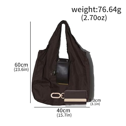 Novum Caelum Foldable Tote Bag Keychain - Large Capacity Portable Shopping Bag Keyring - Reusable Groceries Bag for Daily Use thumbnail 4
