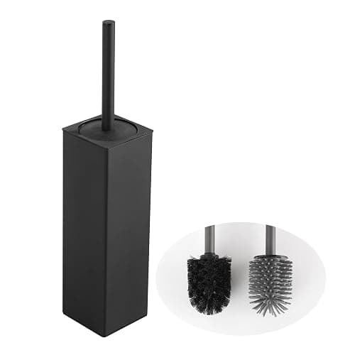 BVL Toilet Brush and Holder Set Black Freestanding for Bathroom - Image 1