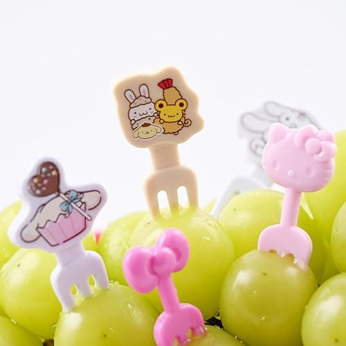 Food Picks - Toothpicks for Appetizers - Durable Plastic Decorative Toppers - Add Fun to Bento Boxes, Lunch & Party Snacks (3 Pack Set (Kitty 8pcs+Cinnamonroll 6pcs+Pompom-Puin 6pcs)) thumbnail 8