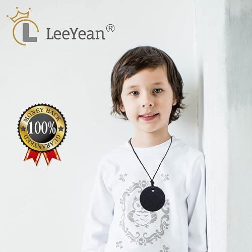 Chew Necklaces for Sensory Kids, Silicone Chewable Pendant for Autism, Chewing, ADHD, SPD, Sensory Oral Motor Aids for Boys and Girls, Chewy Toy for Adults (Black) thumbnail 7