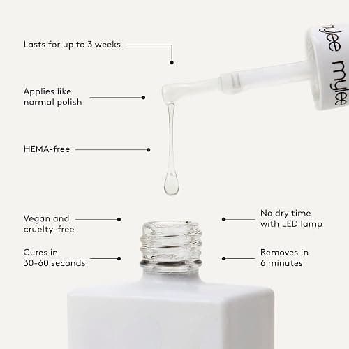 Mylee Nail Gel Polish Top & Base 2x10ml, UV/LED Soak-Off Nail Art Manicure | Pedicure for Salon & Home Use - Lasts up to 2 Weeks, Durable & Safe, Easy to Apply thumbnail 6