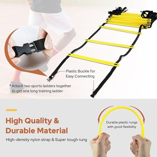 GHB Pro Agility Ladder Agility Training Ladder Speed 12 Rung 20ft with Carrying Bag thumbnail 2