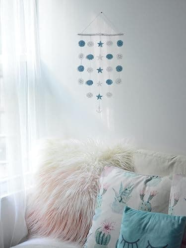 SOMTO Beach Seashell Wall Hanging Decor,Ocean Boho Farmhouse Rustic Coastal Themed Decorations for Home | Shells Starfish and Anchor Beach Nautical Decor for Bathroom, Bedroom or Living Room thumbnail 4