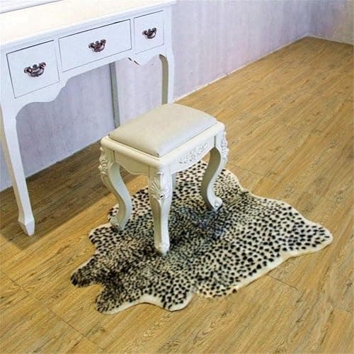 Leopard Print Rug, Cute Faux Cheetah Rugs Cowhide Skin Fur Rug Animal Printed Area Rug Cheetah Carpet for Livingroom, Bedroom,Home Office, 3.3x3.1ft thumbnail 7