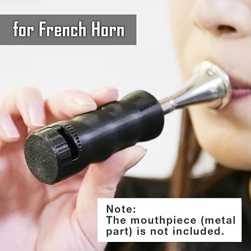 French Horn Mouthpiece Buzzing Practice Tool – Anywhere Practice & Warm-up – One-Touch Adjustable Resistance - BRASS BUZZ TRAINER (Black) thumbnail 5