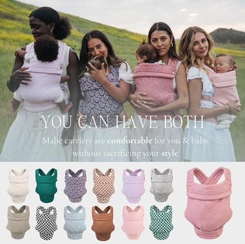 Mabē Monarch Ergonomic Baby Carrier – Premium Cotton Soft Structured Newborn to Toddler Carrier with Hip-Healthy Design, 3 Carry Positions (7-35lbs), Lightweight & Breathable, (Evergreen) thumbnail 4