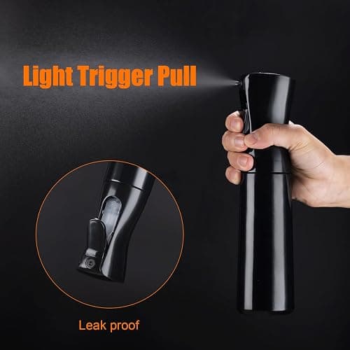 10OZ Continuous Spray Bottle - Hair & Face Ultra Fine Mist Spray Bottles, Refillable Empty Water Sprayer, Leak Proof Portable Spray Bottles for Hairstyling, Skincare, Plants, Cleaning, Pets, Travel | Fine spray mist approx. 0.3 seconds per operation, 360 degree use, refillable for hair, plants and household thumbnail 4