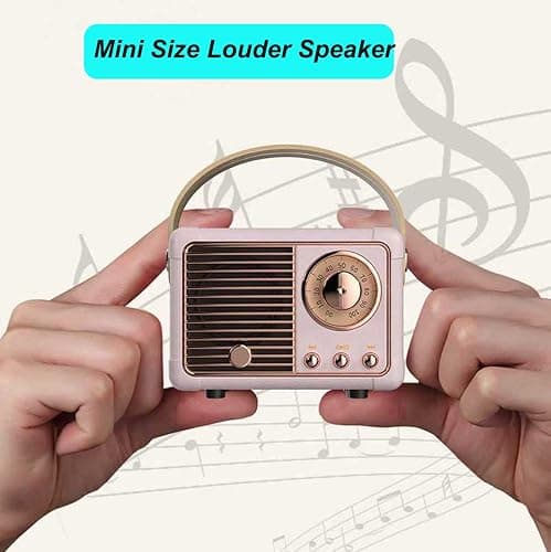 Dosmix Retro Bluetooth Speaker, Vintage Decor, Small Wireless Bluetooth Speaker, Cute Old Fashion Style for Kitchen Desk Bedroom Office Outdoor,Birthday Gifts Ideas for Women Teenage thumbnail 4