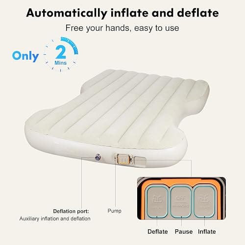 VINBYEE Customized for Tesla Model Y Mattress, Self-Inflating Portable Camping Mattress, Tesla Model Y Accessories 2025-2021, Comfort Car Sleeping Mattress with Cordless Charging Air Pump, Storage Bag thumbnail 6