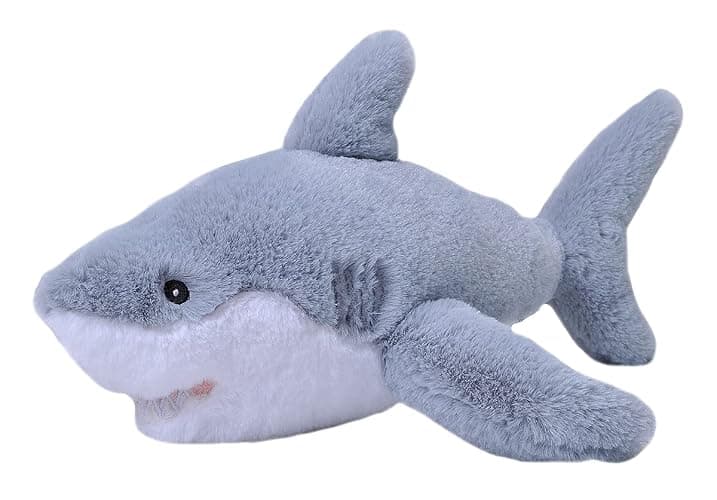 Wild Republic EcoKins Great White Shark Stuffed Animal 12 inch, Eco Friendly Gifts for Kids, Plush Toy, Handcrafted Using 16 Recycled Plastic Water Bottles - Image 1