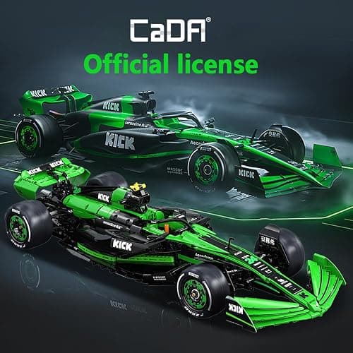 CaDA C64010W Kick Sauber F1 Team C44 Racing Building Set,MOC 1:8 F1 Building Block Car,Formula 1 Championship Super Car Model for Adults (2553pcs) thumbnail 4