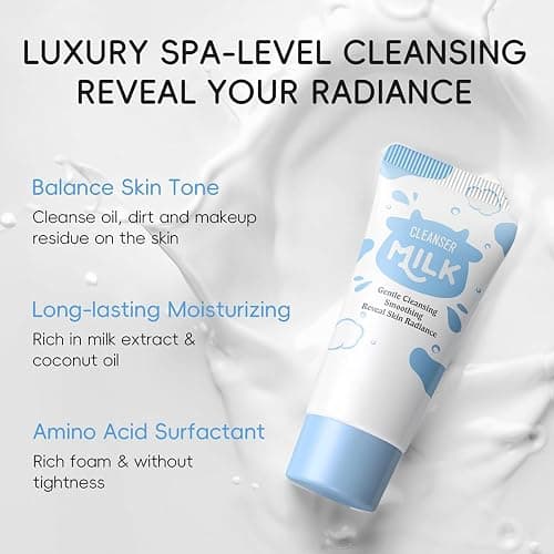 Milk Skincare Set, Milk Skin Care Products Skin Care For Teens 10-12, Natural Milk Extract Girls Skin Care For Kids Age 8-12, Travel Size Skin Care Set, Skincare For Girls 10-12, Teen Skin Care thumbnail 6