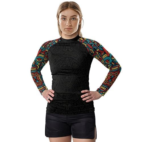 RASHNINJA Aztec Women's Long Sleeve Rash Guard BJJ MMA Grappling Compression Shirt Jiu Jitsu Rashguard for Women thumbnail 2