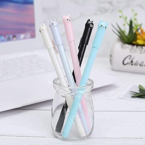 sencoo Girl Cute Pens Kawaii Pen Cute Cat Pen 0.5 mm Gel Pens Black Ball Point Pens for School Office Supplies (12 cat) thumbnail 2