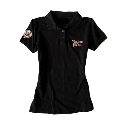 Y2k Grunge Polo Collared Shirts Women Button Down Crop Top 2000s Emo Vintage Streetwear Summer - Image 1