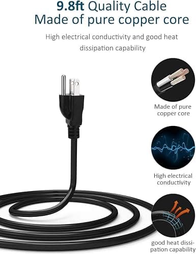 Power Strip Tower Surge Protector, SUPERDANNY Desktop Charging Station, 10 Ft Extension Cord, 9 Outlets, 4 USB Ports, 1080 Joules, 3-Prong, Grounded, Multiple Protections for Home, Office, Blue thumbnail 8