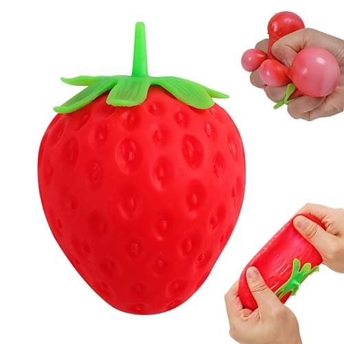 Squeezable Fruit Ball Realistic Strawberry Model, Strawberry Slow Rising Fidget Squeezesunny Days Squeezy Strawberry, Model Party Favor Slow Rise Pressure Release Adults - Image 1
