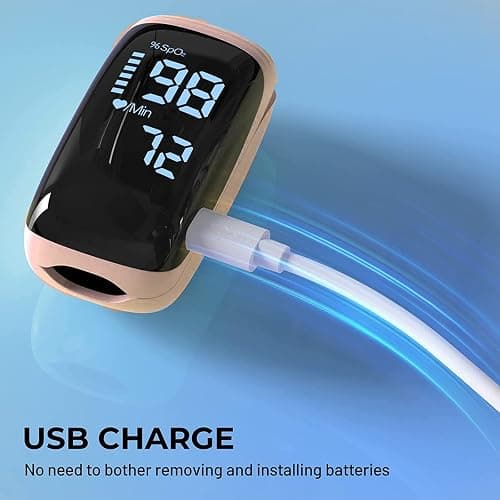 Rechargeable Pulse Oximeter with Accurate Fast Oximetry SpO2 Reading for Outdoor Sports & Home Use (Pink) thumbnail 6