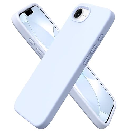ORNARTO Compatible with iPhone 17e Case and for iPhone 16e Case 6.1", Liquid Silicone 3 Layers Full Covered Soft Gel Rubber Shockproof Cover, Protective Phone Cases for 16e & 17e-Baby Blue - Image 1