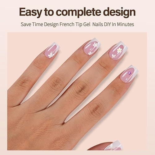 Vansiho Deep French Gel Nail Tips, 150Pcs Short Square French Tips Press on Nails, Pink Soft Gel Nails, Fake Nails for Nail Art DIY 15 Sizes thumbnail 3