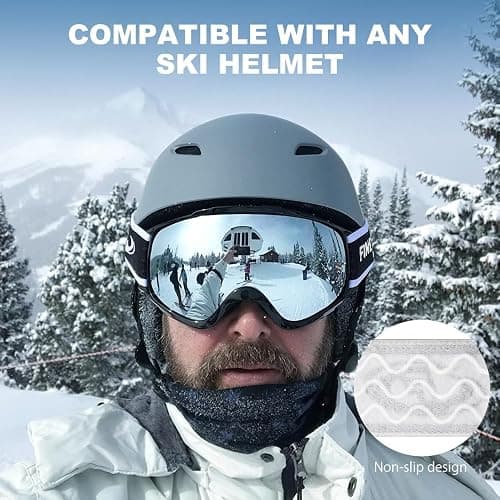 findway Ski Goggles OTG - Over Glasses Snow/Snowboard Goggles for Men, Women & Youth - 100% UV Protection thumbnail 5