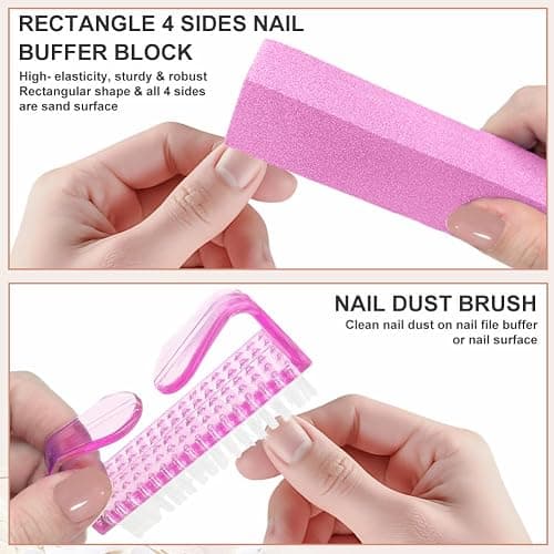 Flintronic Nail Files Set, 12pcs Professional Nail Files Double Sided Emery Board 100/180 Grit Nail Files, Nail File and Buffer Set for Natural Nails Nail Styling Tools Pet Grooming Tools thumbnail 6