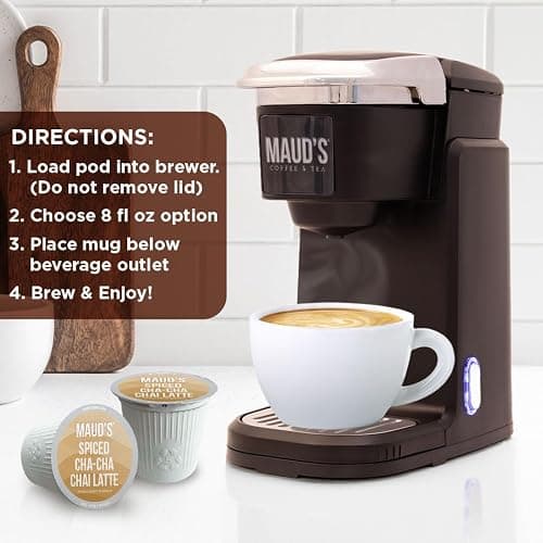 Maud's Chai Tea Latte Pods, 18 ct, Recyclable Single Serve Tea Pods - 100% Gourmet Blended Tea Leaves, Compatible with Keurig K Cups Maker thumbnail 7