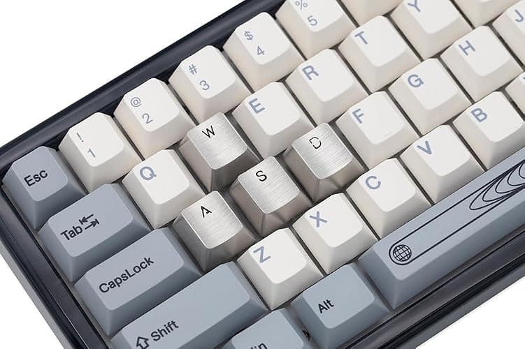 KPREPUBLIC teamwolf Stainless Steel MX Keycap Silver Color Metal keycap for Mechanical Keyboard Gaming Key WASD Key Light Through Back lit (TW Gaming WASD Key x1) thumbnail 4