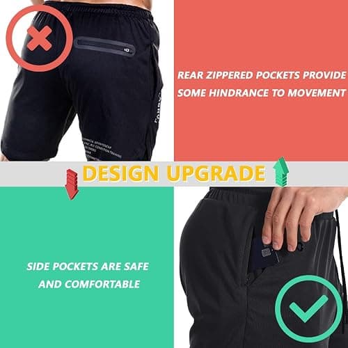 JWJ Mens 2 in 1 Running Shorts Quick Dry Gym Athletic Workout Clothes with Side Pockets thumbnail 5