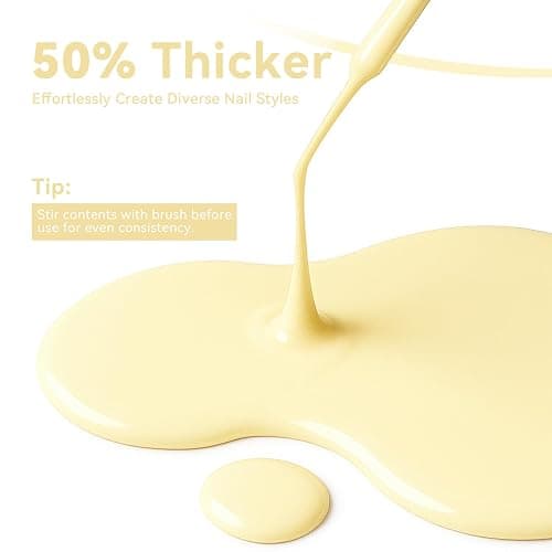 MAYCHAO Yellow Gel Nail Polish Art Liner 8ml Butter Yellow Build in Thin Brush for Swirl/Euphoria French Tips Manicure Painting DIY at Home thumbnail 4