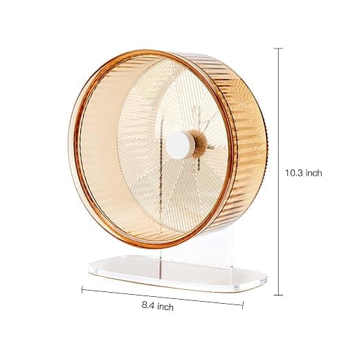 Super-Silent Hamster Exercise Wheel: Silent Spin Toys Hamster Running Wheels with Height Adjustable Stand for Hamsters Gerbils Mice Or Other Small Animals -8.5inch Yellow thumbnail 2