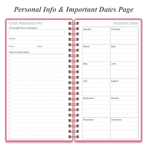 Budget Planner - A6 Expense Budget Tracker, Budget Book for Ledger Book, Money Organizer for Wallet, 3.75" x 6.75", Pink thumbnail 5
