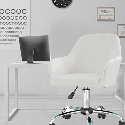 N/A Velvet Swivel Armrest Curved Back Cover, Home Office Desk Chair Covers, Stretch Wingback Dining Chair Cover Protector, for Vanity Living Room,O,1pack thumbnail 4
