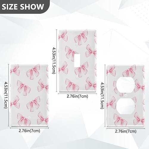 Blueangle Toggle Light Switch Wall Plate Cover - Pink Ribbon Bow Light Switch Cover Decorative Outlet Cover Wall Plate, Size 1-Gang 4.53 x 2.76 Inch thumbnail 3