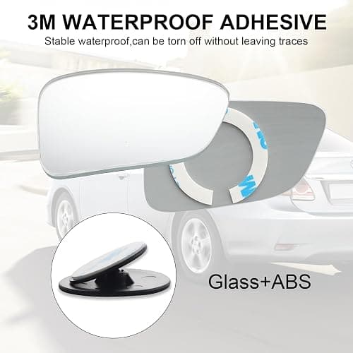 LivTee Blind Spot Car Mirror, HD Glass Frameless Convex Side Mirror Blindspot, Wide Angle Rear View Mirrors for SUVs, Trucks and RVs - Car Accessories thumbnail 6