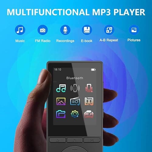 64GB MP3 Player with Bluetooth 5.3, Music Player with HiFi Sound for Sports Runners, 2.4" Screen MP3 Player Built in HD Speaker Voice Recorder FM Radio E-Book, Expanded Up to 128GB, Earphone Included thumbnail 4
