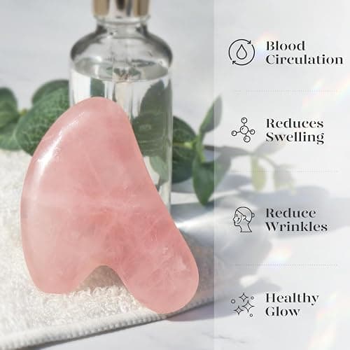 BAIMEI IcyMe Gua Sha Facial Tool for Self Care, Massage Tool for Face and Body, Relieve Tensions,Reduce Wrinkles and Redness, Skin Care Tools for Men Women - Rose Quartz thumbnail 5