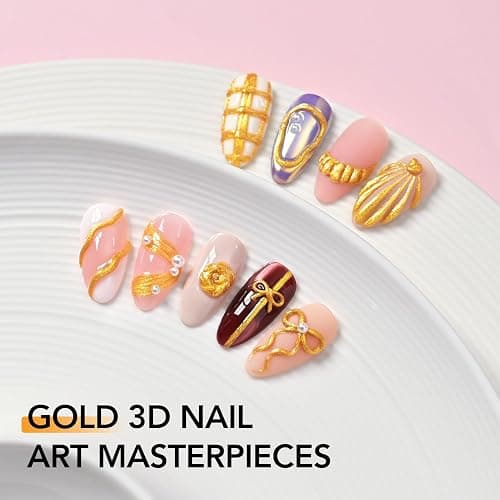 GAOY Gold 3D Nail Gel, 15g Sculpting Gel for 3D Nail Art Designs Carving, Molding, Painting, No Wipe Gel for Gems & Charms Decoration, Salon DIY Use thumbnail 4
