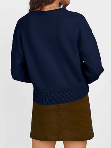 Trendy Queen Cropped Cardigan Sweaters for Women Lightweight Crop Knit Y2k Fall Outfits Fashion Clothes 2025 thumbnail 4