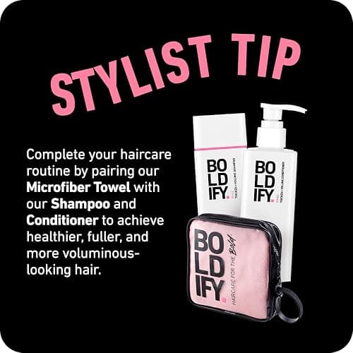 Boldify Quick Dry Microfiber Towel Wrap for Women - for Thin and Curly Hair - Anti Frizz Plopping Towel, Fast Drying Turban - Pink thumbnail 8