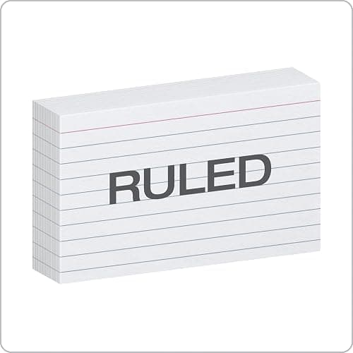 Oxford Index Cards, 3 x 5 Inches, White, Lined on Front, Blank on Back, Flashcards for School and Studying, Recipe Note Cards, 500 Count (5 Packs of 100) (40176) thumbnail 3