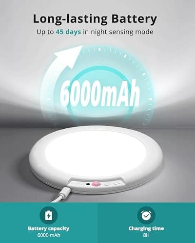 wowatt Battery Operated Ceiling Light Rechargeable Ceiling Lights with Remote Wireless Shower Lighting 3000K 4500K 6500K 7.48in Dimmable Timing Overhead Light for Closet Shower Living Room thumbnail 3