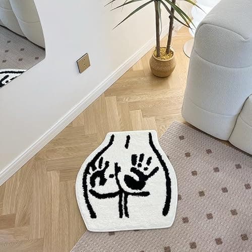 LAKEA Sexy Bathroom Tufted Rugs Soft Non-Slip Absorbent Handmade Carpet Bedroom Bathroom Mat Home Decor Room Decor (23.6X21.7 inch) (Handprint) thumbnail 5