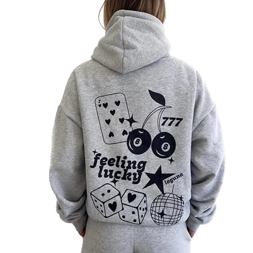 Cute Hoodies for Teen Girls Women Y2k Floral Graphic Oversized Sweatshirt Long Sleeve Aesthetic Preppy Clothes - Image 1