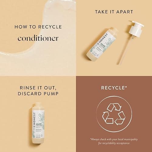 The Honest Company Silicone-Free Conditioner, Gentle, Hypoallergenic, Naturally Derived Ingredients, Fragrance-Free for Sensitive Skin, 10 fl oz thumbnail 8