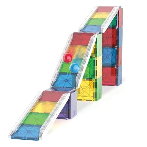 MAGNA-TILES Rail Racers Deluxe 90-Piece Magnetic Construction Set, The Original Magnetic Building Brand thumbnail 6