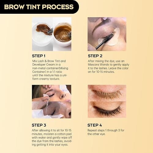 Lash Color Kit, Professional Eyelash and Brow Color Kit with Complete Tools for Salon Or at Home Use, Natural Ingredients Long Lasting Safe & Easy to Use -Black thumbnail 7