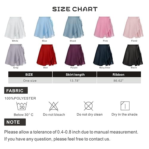 Deesorxin Ballet Skirt for Women Ballet Wrap Skirt Sheer Dance Costumes with Adjustable Waist tie for Adult Ladies Big Girls thumbnail 5