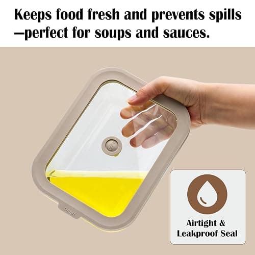 Encheng 5 Pack 35 oz Glass Meal Prep Containers, Plastic-Free Glass Food Storage Containers with Lids, 4.4 Cups Airtight Glass Lunch Containers for Leftovers, Microwave, Oven, Freezer and Dishwasher thumbnail 5