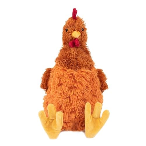 Best Pet Supplies Interactive Squeaky Dog Chew Toy, Ideal Dog Toys for Chewers, Small, Medium & Large Dogs, and Fetch Lovers - Crinkle Chicken (Brown), Large - Image 1